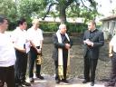 Archbishop Favalora blessing the grounds